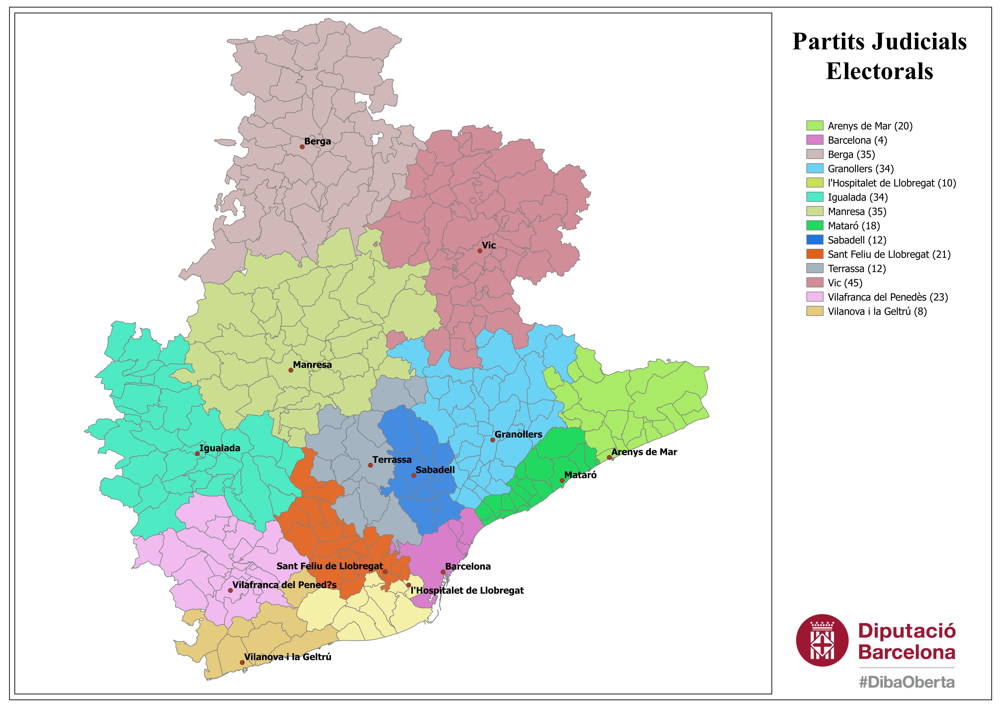 mapa partits judicials electorals