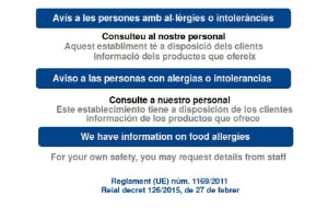 Cartell rètol al·lèrgens
