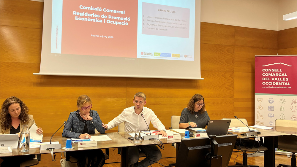 Presentació del suport als municipis del Vallès Occidental en matèria d'ocupació i competitivitat empresarial. Foto: Consell Comarcal del Vallès Occidental Presentació del suport als municipis del Vallès Occidental en matèria d'ocupació i competitivitat empresarial. Foto: Consell Comarcal del Vallès Occidental