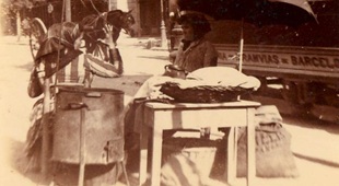 Castanyera a la Rambla de Barcelona, 1890-1905