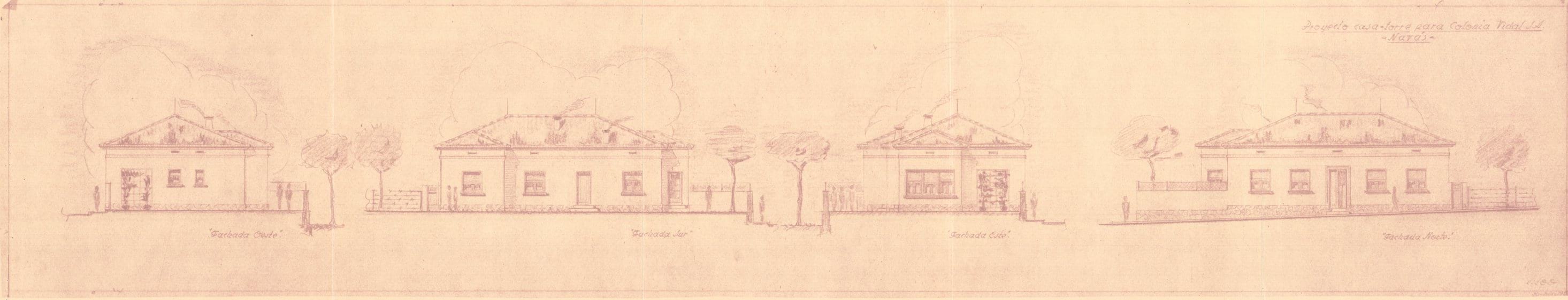 imatge Plànol alçat de la casa torre per la colònia Vidal, 1954, Navàs. Arxiu Municipal de Navàs.
