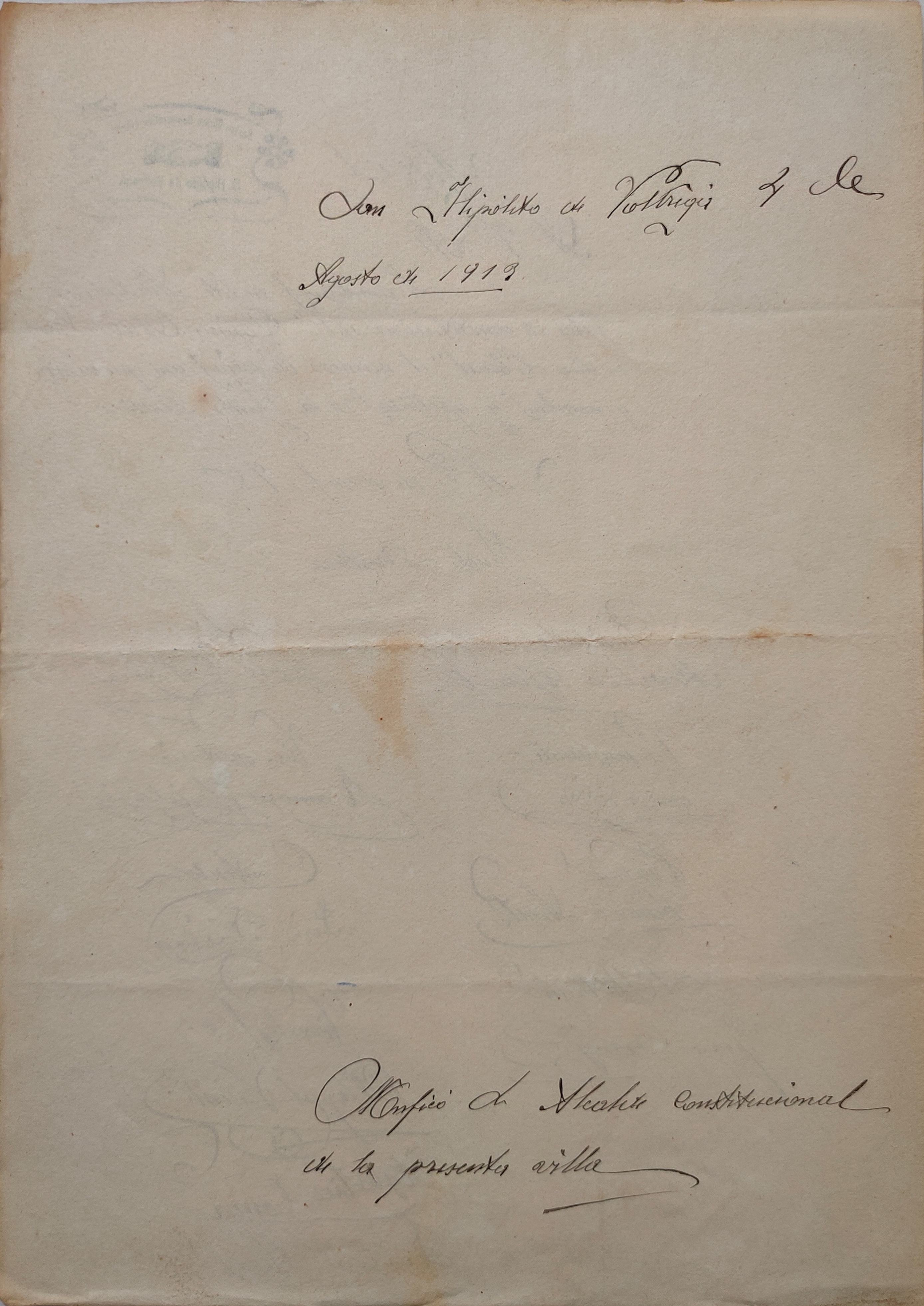 imatge Comunicat de socis i formació de membres de la Junta del Casino Obrero Democratico Liberal, 1913, Sant Hipòlit de Voltregà. Arxiu Municipal de Sant Hipòlit de Voltregà.