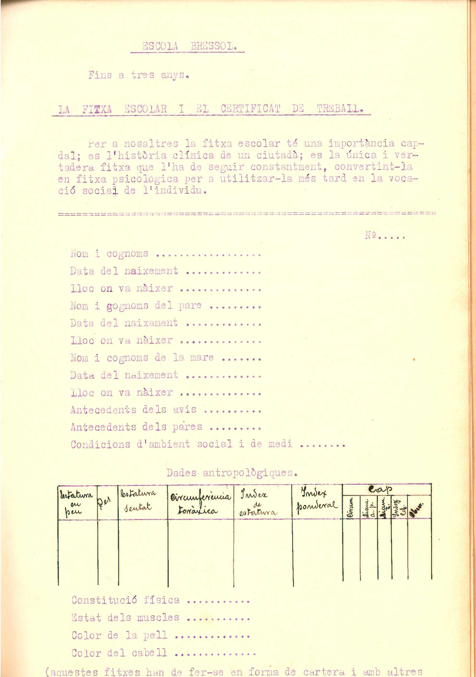 imatge Dictamen sobre la situació escolar, 1937.