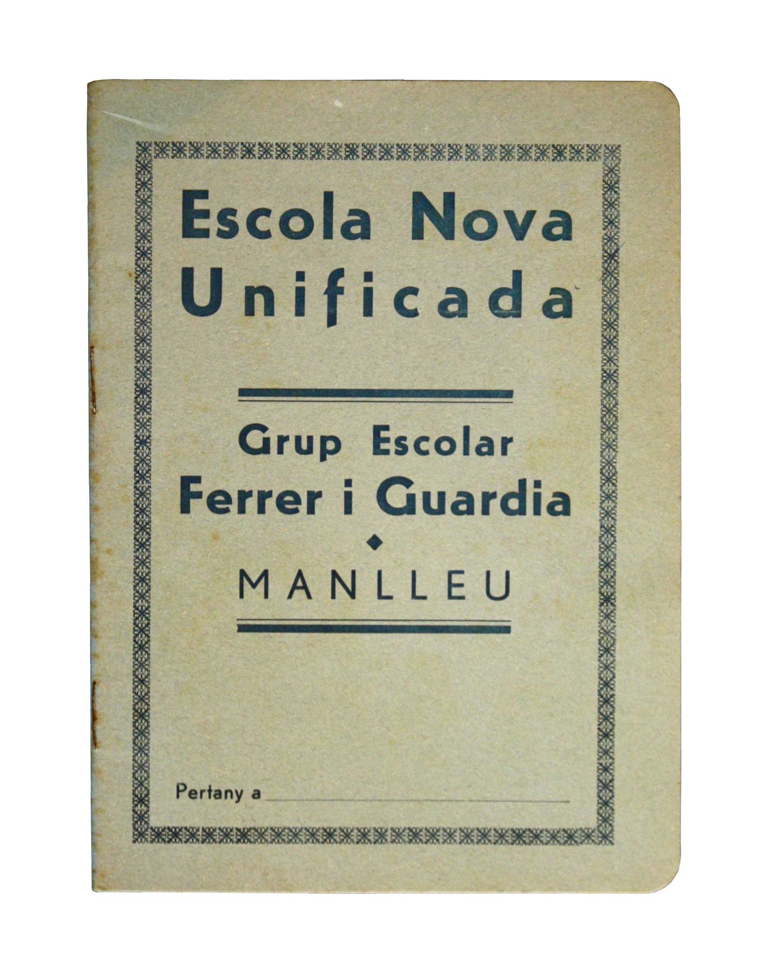 imatge Quadern Escola Nova Unificada.