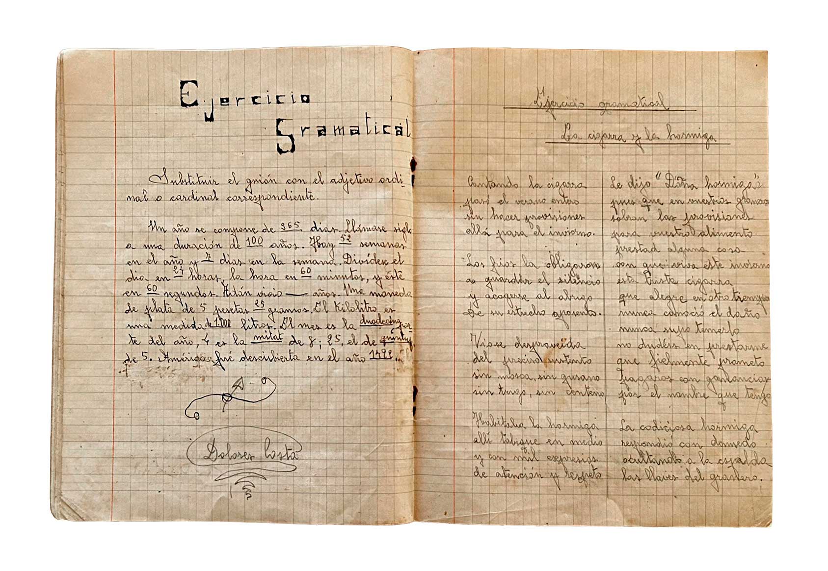 imatge Quadern escolar dels anys 1933-1934.