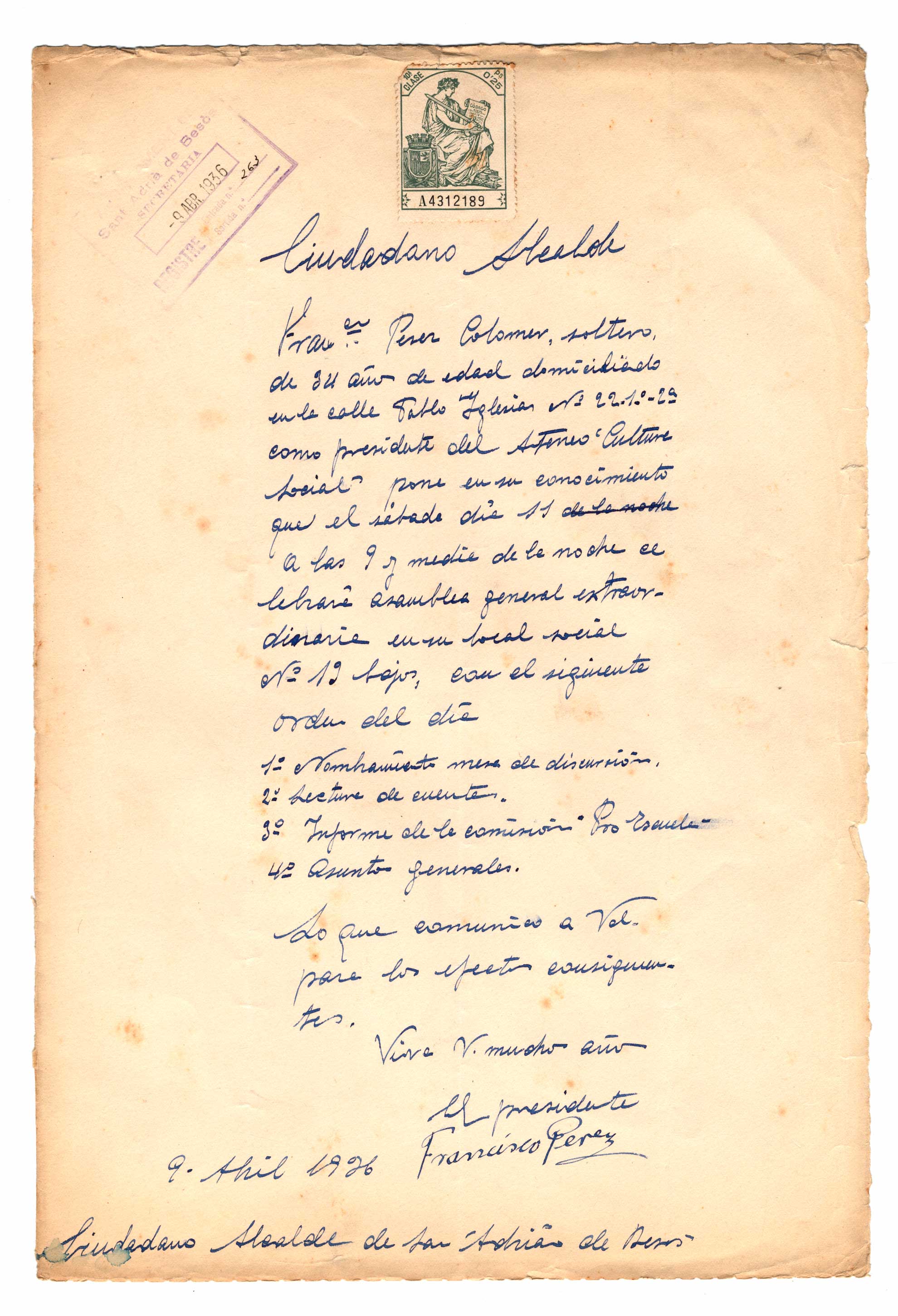 imatge Documents de l’Ateneo de Cultura Social.