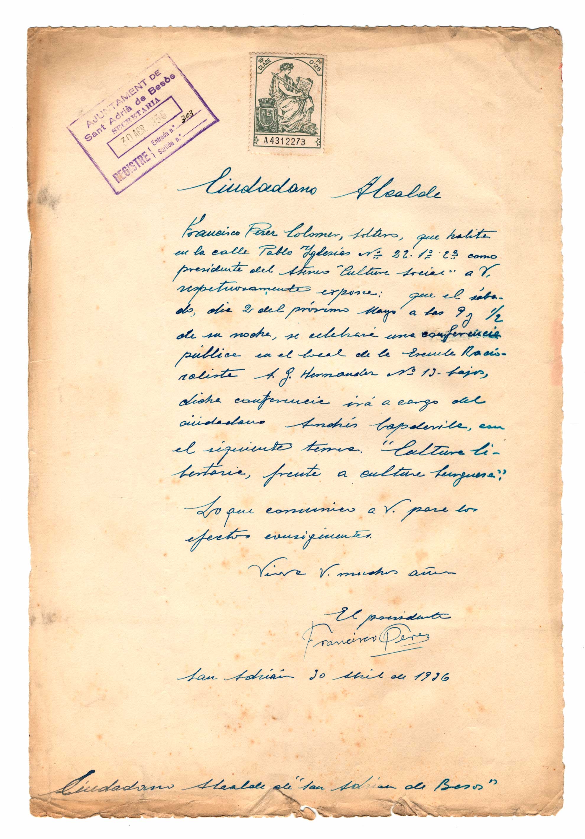 imatge Documents de l’Ateneo de Cultura Social.