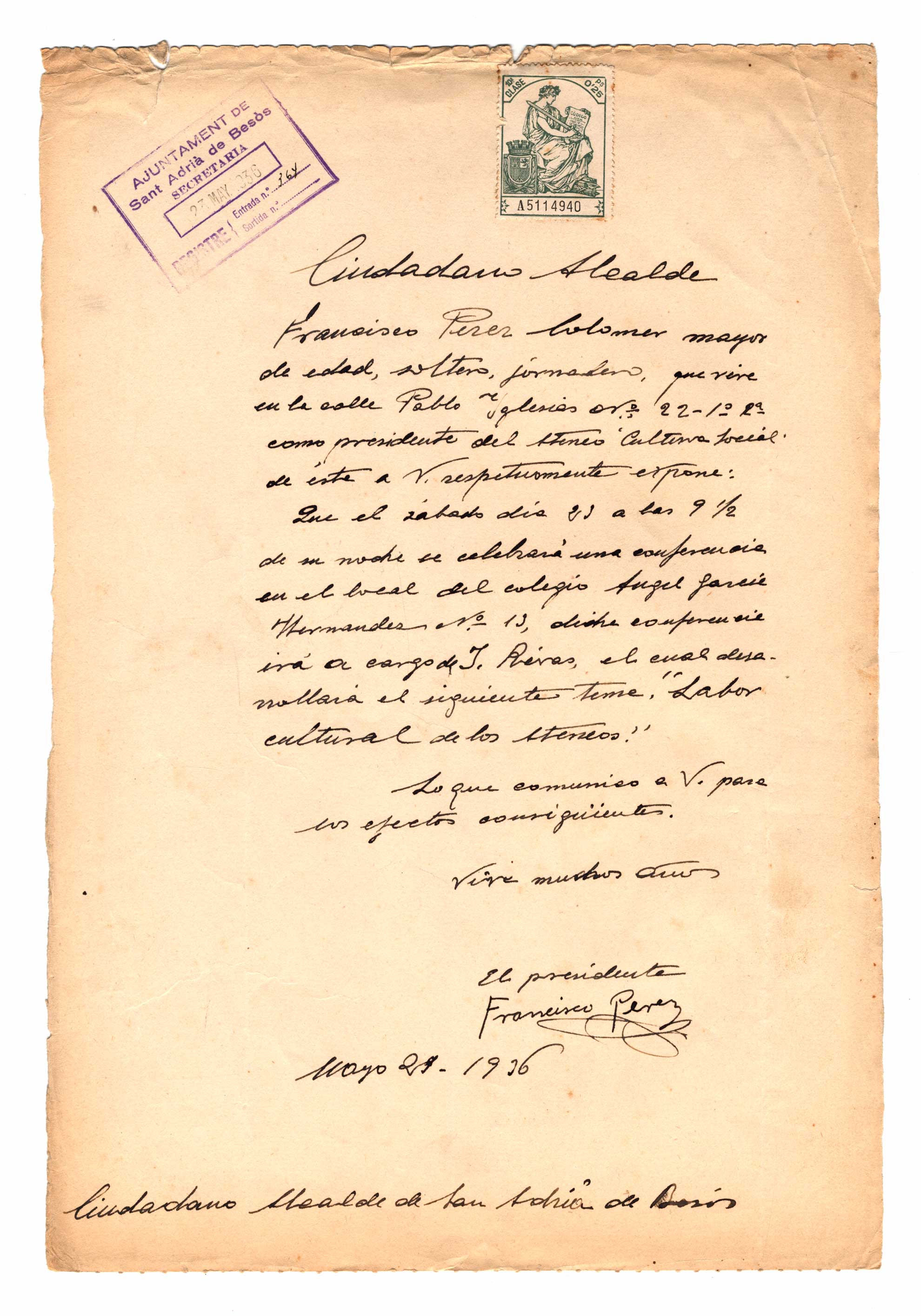 imatge Documents de l’Ateneo de Cultura Social.