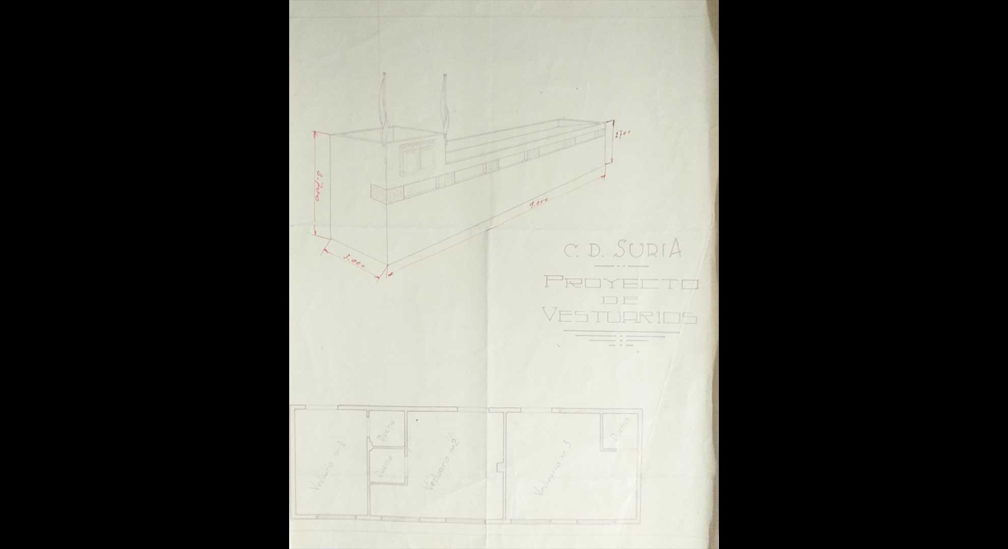 imatge Plànol dels vestidors del camp d'esports, 1942, Súria. Arxiu Municipal de Súria.