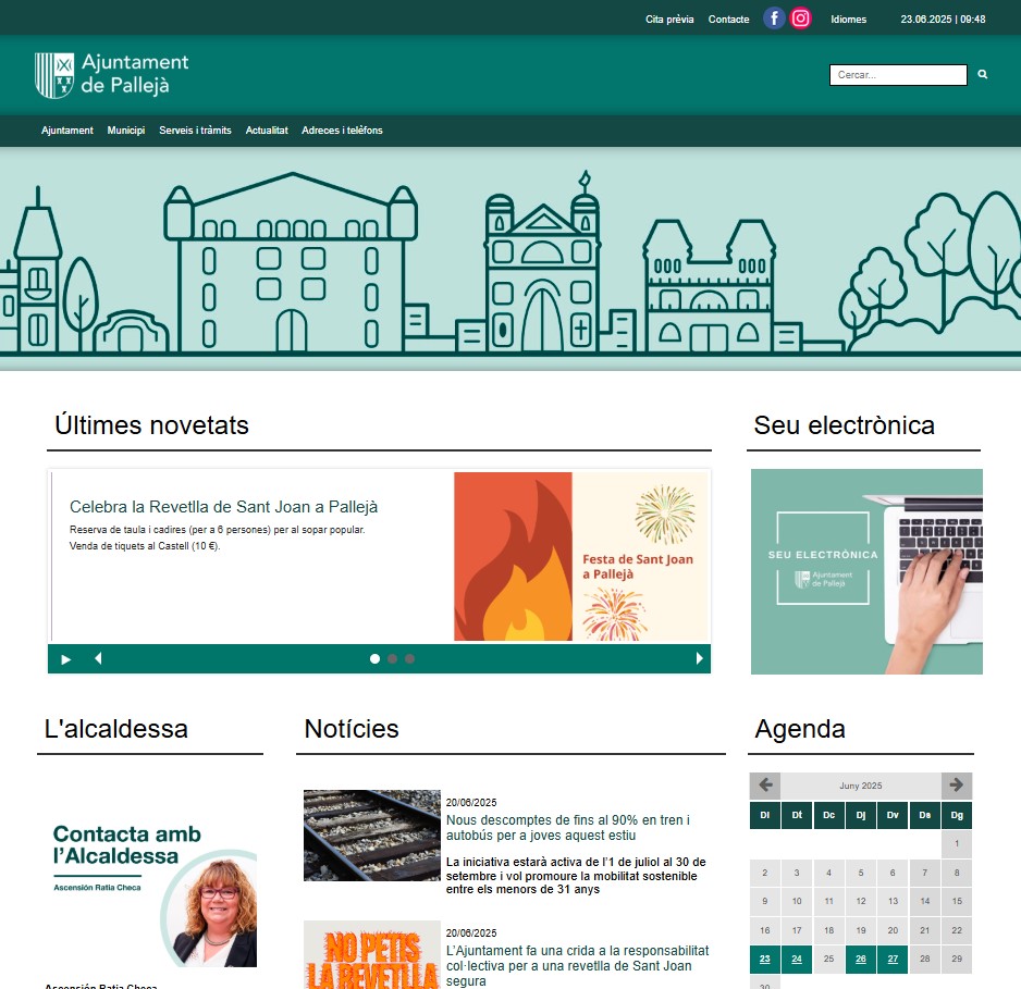Nou web institucional de l'Ajuntament de Pallejà Nou web institucional de l'Ajuntament de Pallejà