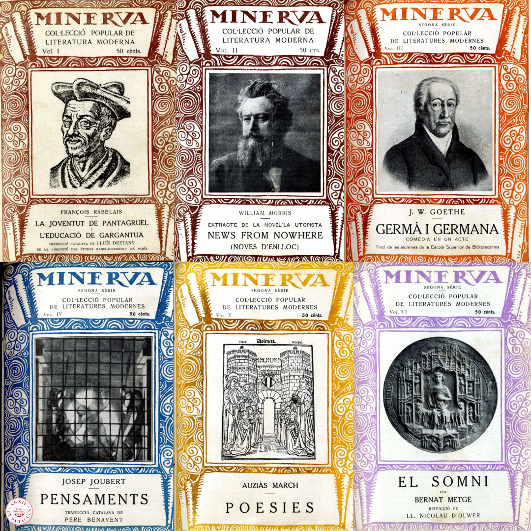 Composició de diferents portades de la revista Minerva
