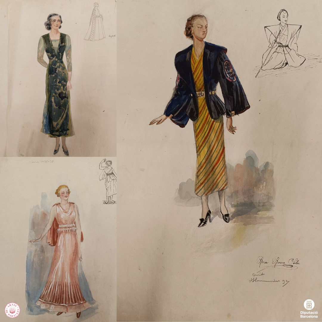 Imatge que mostra diferents dibuixos amb figurins