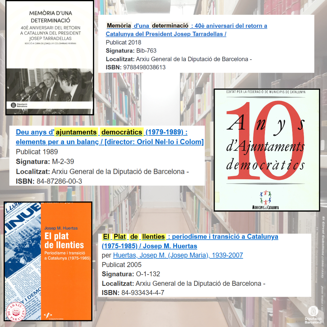 Diverses publicacions relacionades amb la transició democràtica