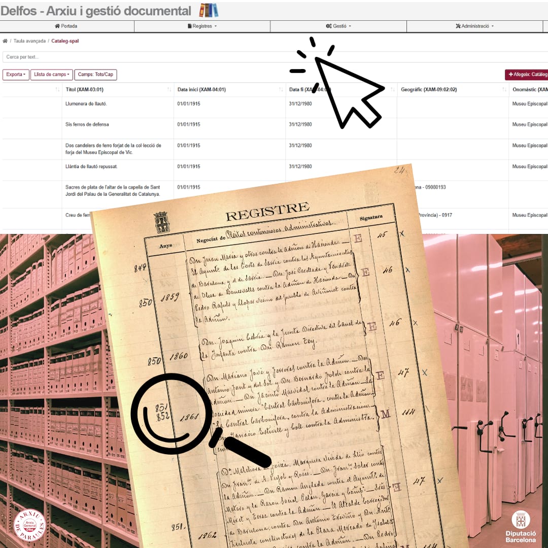 Fotomuntatge que mostra instruments de descripció