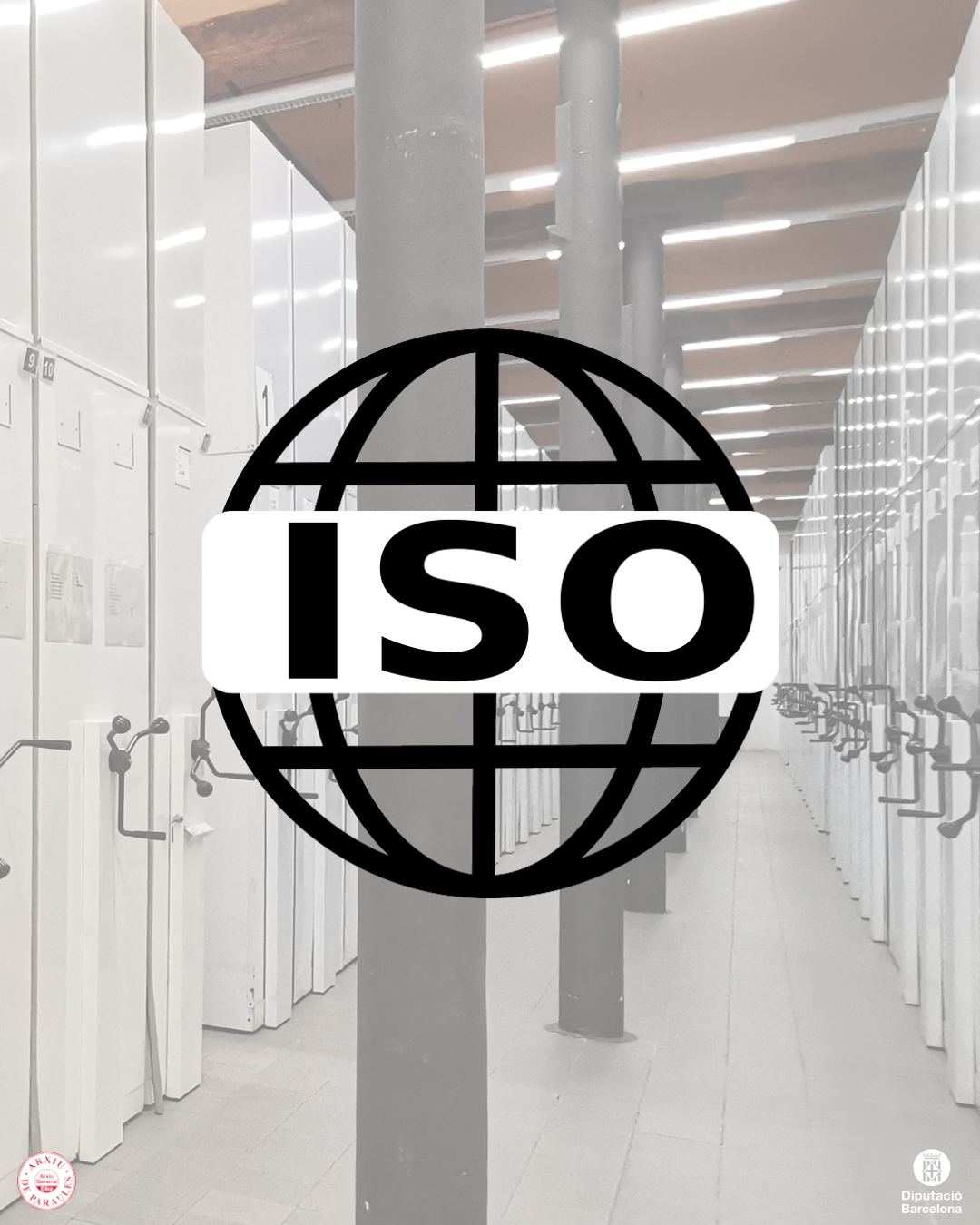 Arxiu de l'Escola Industrial amb el logo de la ISO